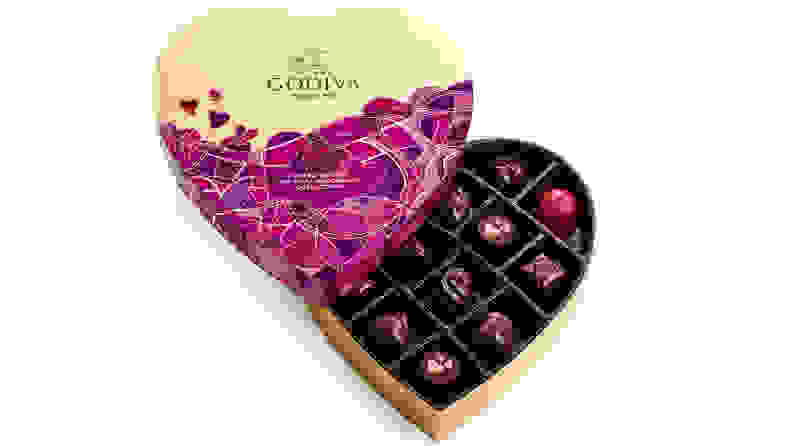 Godiva chocolates on white background