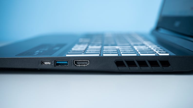 Closeup of side ports