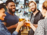 A group of friends enjoying beer