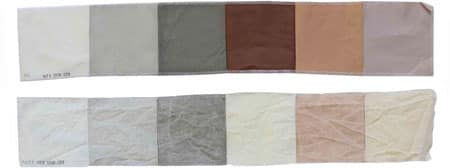 Stain strips, before and after washing.