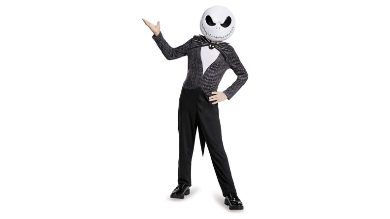 A person dressed up as Jack Skellington from Nightmare Before Christmas.