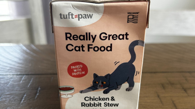 Box of Tuft + Paw Really Great Cat Food.