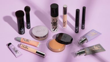 Saie Beauty's spread of products.