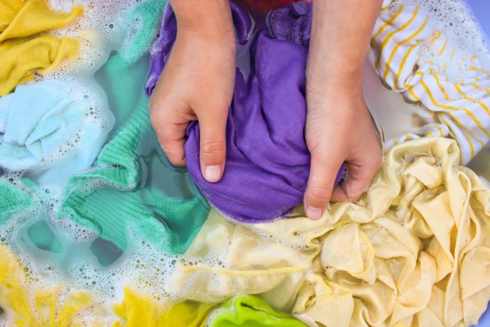 hand wash clothes in washing machine