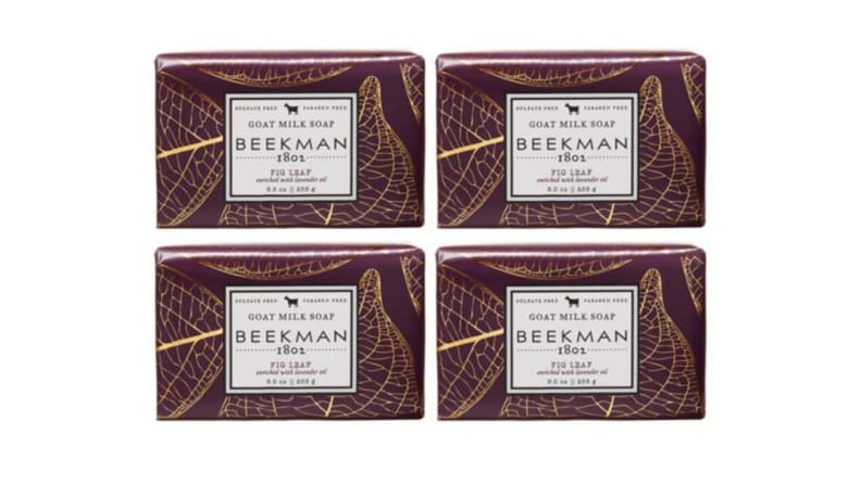 An image of Beekman 1802 soap bars in the scent Fig Leaf.