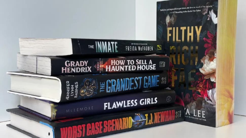 stack of Book Outlet books