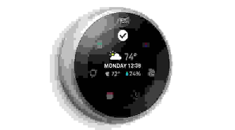 Nest thermostat displaying options