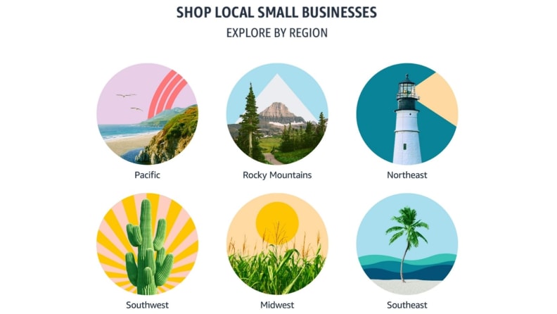 A menu offers illustrated buttons for various regions: Pacific, Rocky Mountains, Northeast, Southwest, Midwest, Southeast.