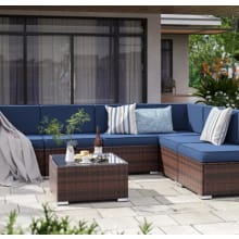 Product image of 7-Piece Rattan Sectional Seating Group with Cushions