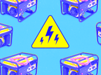Illustration of generator against a blue background