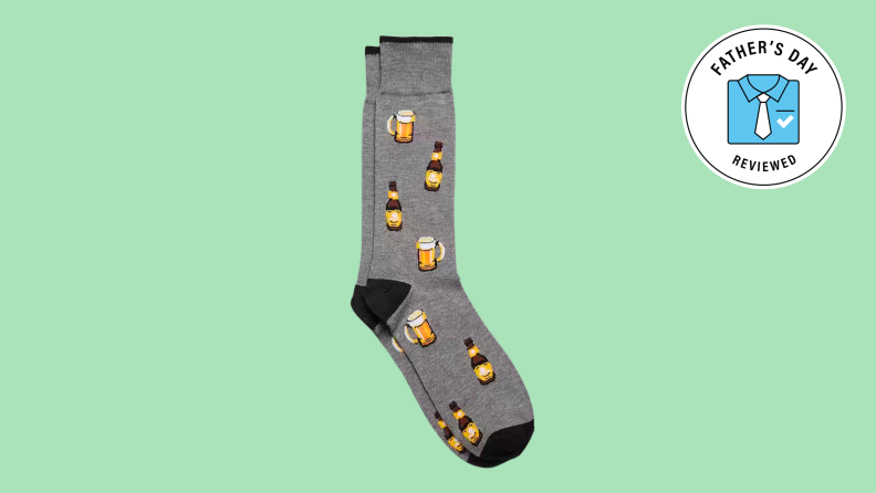 Socks featuring a beer pattern.