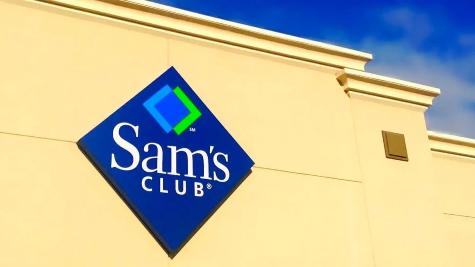 Image of Sam's Club logo on the front of a Sam's Club store location.