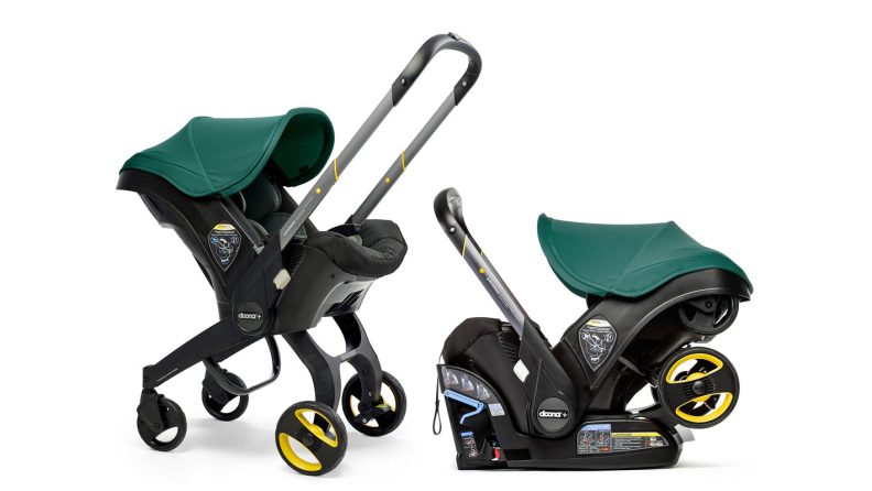An image of the Doona stroller next to the Doona carseat