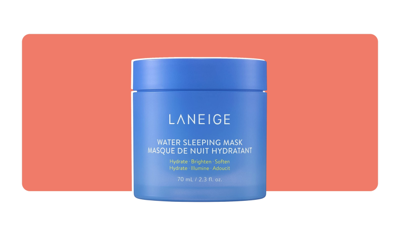 A small, blue jar of Laneige's Water Sleeping Mask.