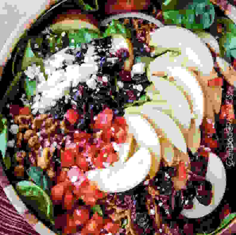 Apple Cranberry Bacon Candied Walnut Salad with Apple Poppy Seed Vinaigrette