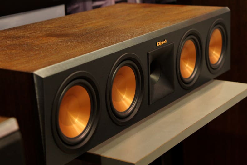 The new Klipsch speakers feature spun copper woofers and titanium tweeters.