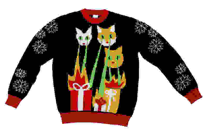sweater with laser cats