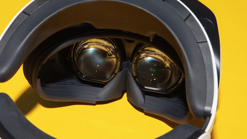 Looking into the lenses of a VR headset
