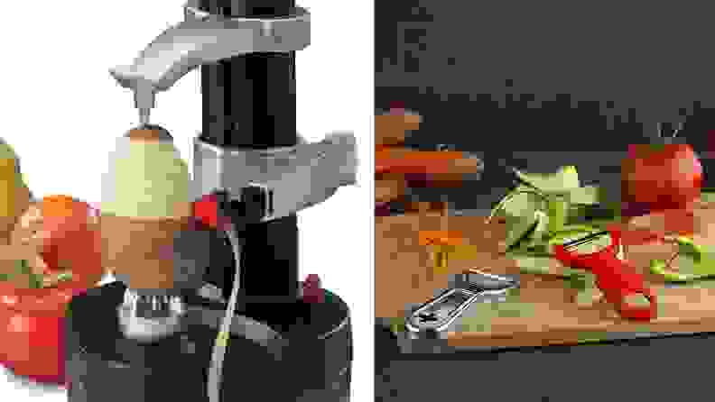 Automatic vegetable peeler vs. hand peeler