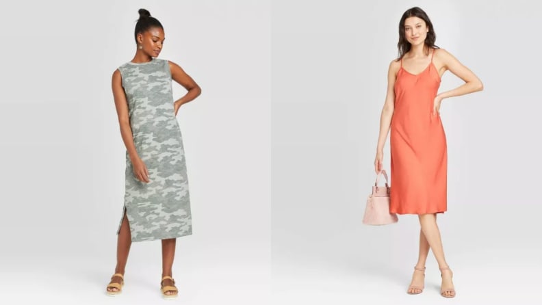 camo and slip dress