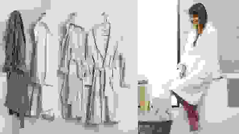 Two images of multicolored robes.