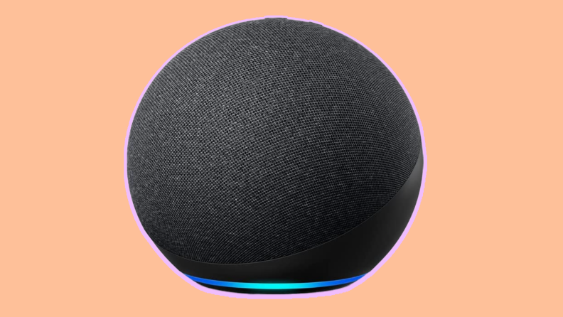 Product shot of the fourth generation Amazon Echo Smart Speaker.