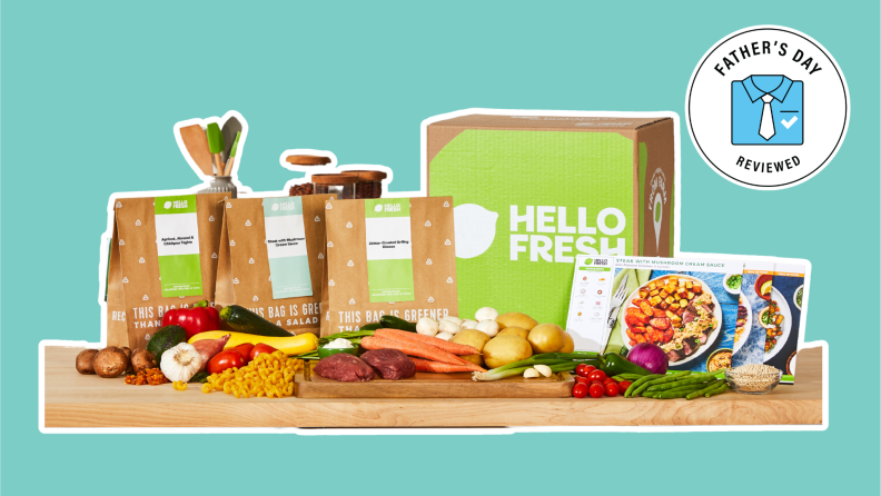 A HelloFresh meal delivery kit.
