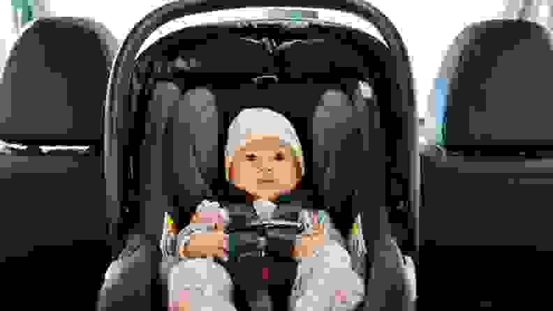 Baby riding in car seat