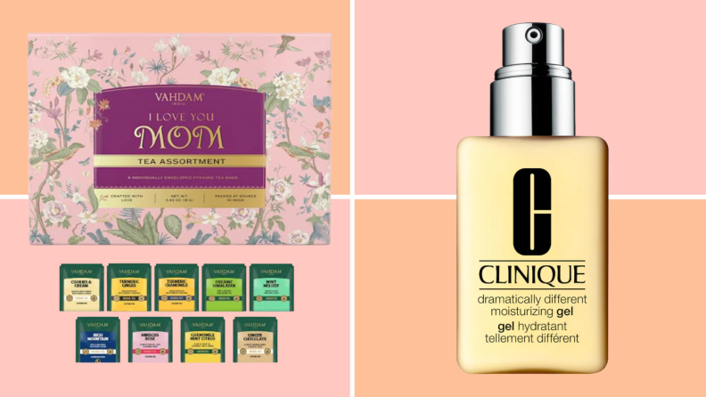 A tea sampler for Mother's Day and Clinique lotioin