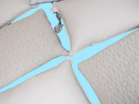 Pillows on a blue background