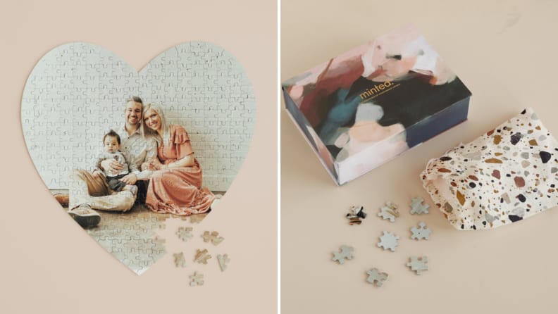 A customized photo puzzle of a couple.