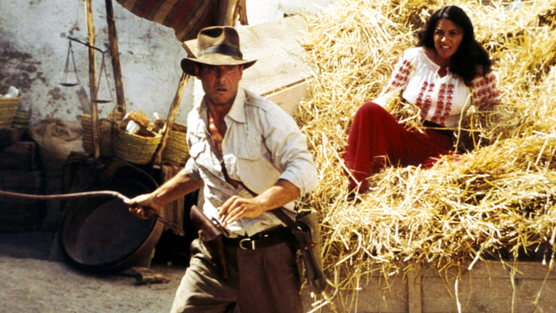 ‘Raiders of the Lost Ark’ stars Harrison Ford and Karen Allen.