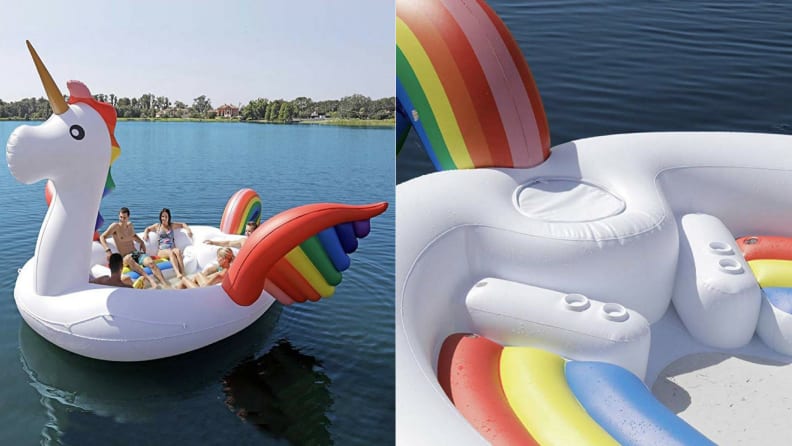 A giant unicorn float available on Amazon