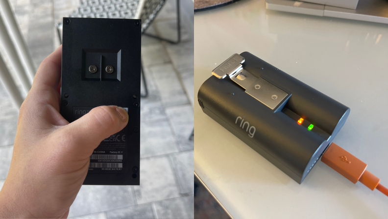 A side by side of the  Ring Battery Doorbell Plus power sources