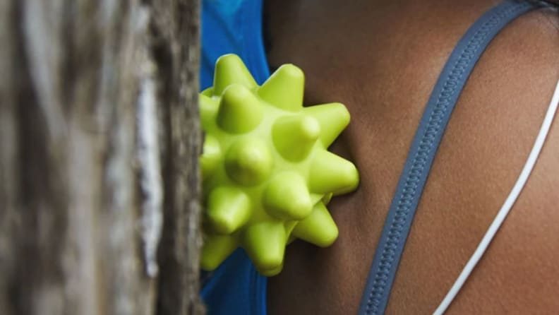 The spiky RumbleRoller Beastie digs into sore muscles to promote post-workout recovery.