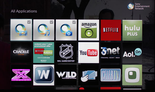 The Sony Bravia Smart TV platform.
