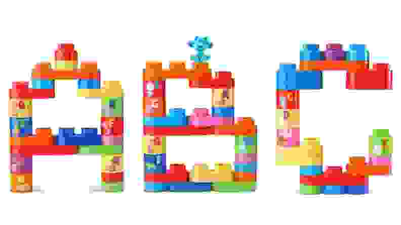 Blues Clues building set spelling A, B, C.