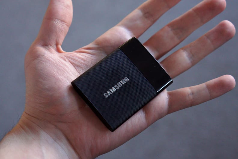 The T1 fits easily in the palm of your hand.