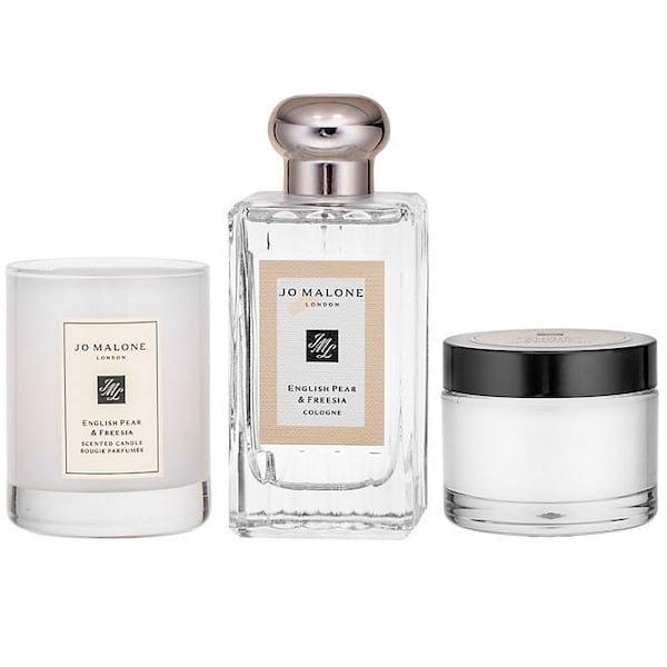 Jo Malone perfume, candle, and body cream