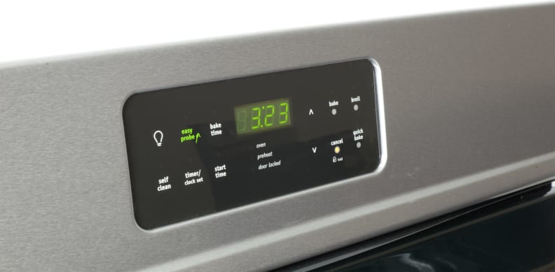 The oven controls can be found on the backsplash.