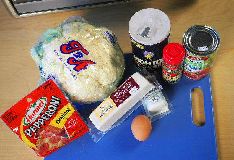 Ingredients for cauliflower pizza
