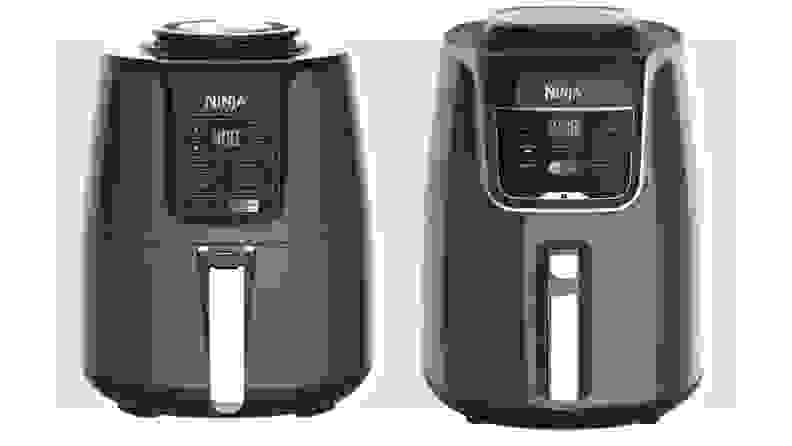 Side-by-side visual comparison between the original model and the XL model of the Ninja Air Fryer.