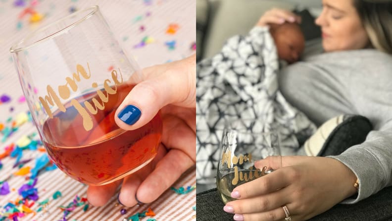 Mom Juice Wine Glasses
