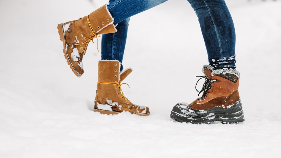 Leather snow boots