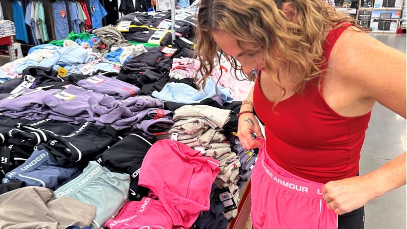 Jessica Roderick looks at athletic shorts at Sam's Club