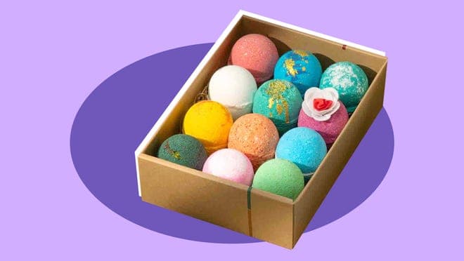 assortment of colored bathbombs