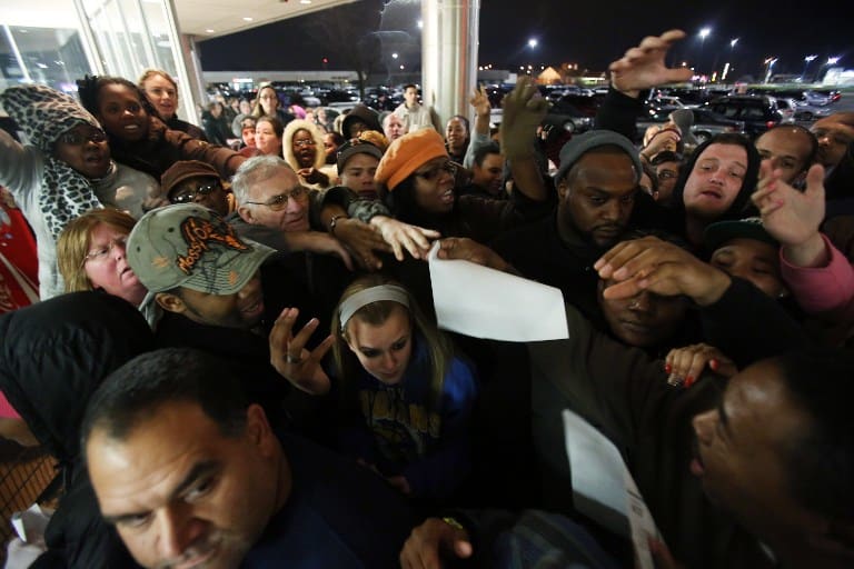 Vouchers are a hot commodity at many stores on Black Friday. Line up early if you want to make sure you'll get one.