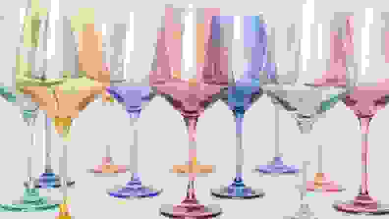 Who doesn't want these colorful glasses on display in their kitchen?