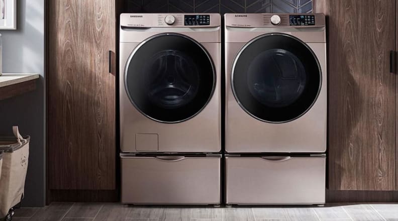 Close up image of the Samsung washer and dryer.
