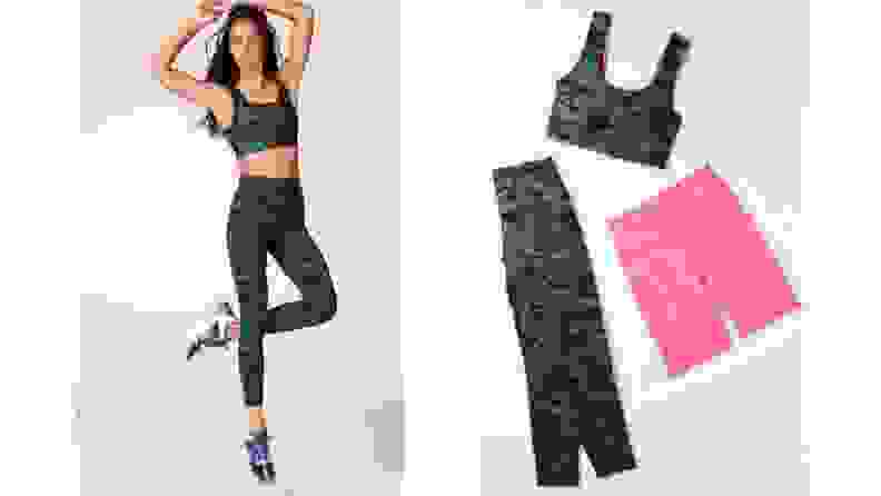 3 piece camo workout set